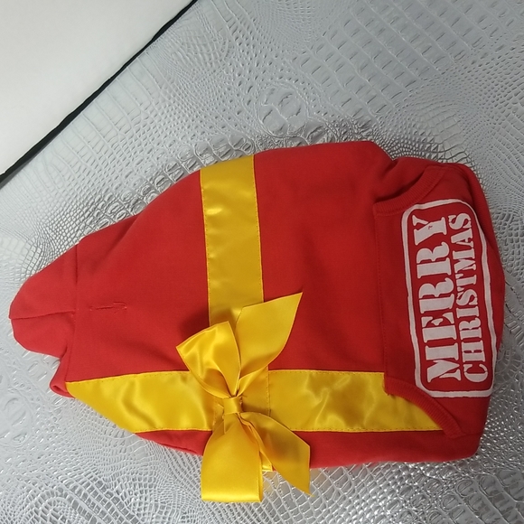 PET MERRY CHRISTMAS PRESENT T-SHIRT, HOODIE IN RED - Picture 6 of 8